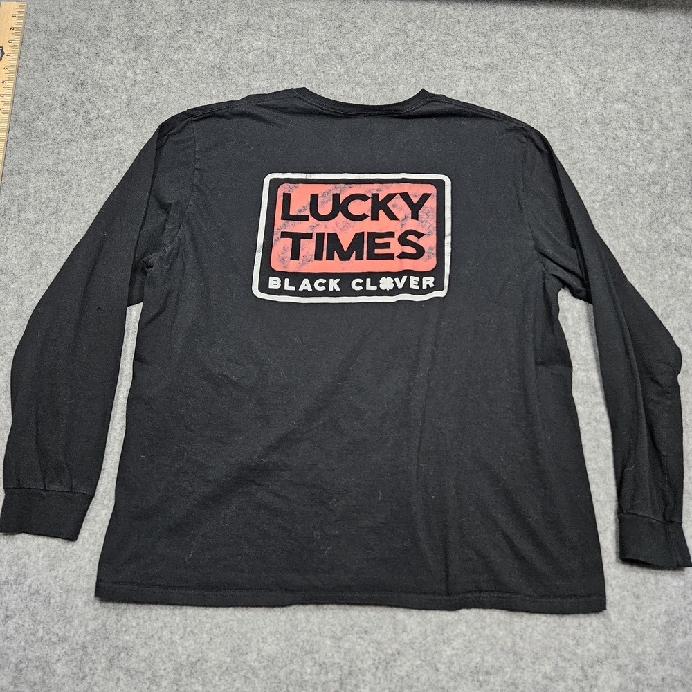 Black Clover‎ Shirt Men XXL Black Long Sleeve *see Pics (small Holes)